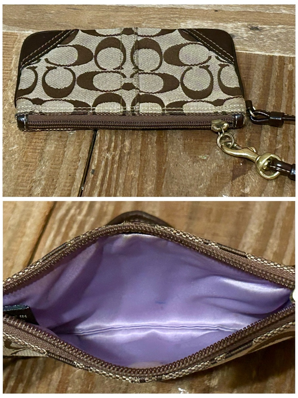Coach. Sutton Signature Swingpack Crossbody Bag & Signature Monogram Wristlet. - Picture 15 of 16